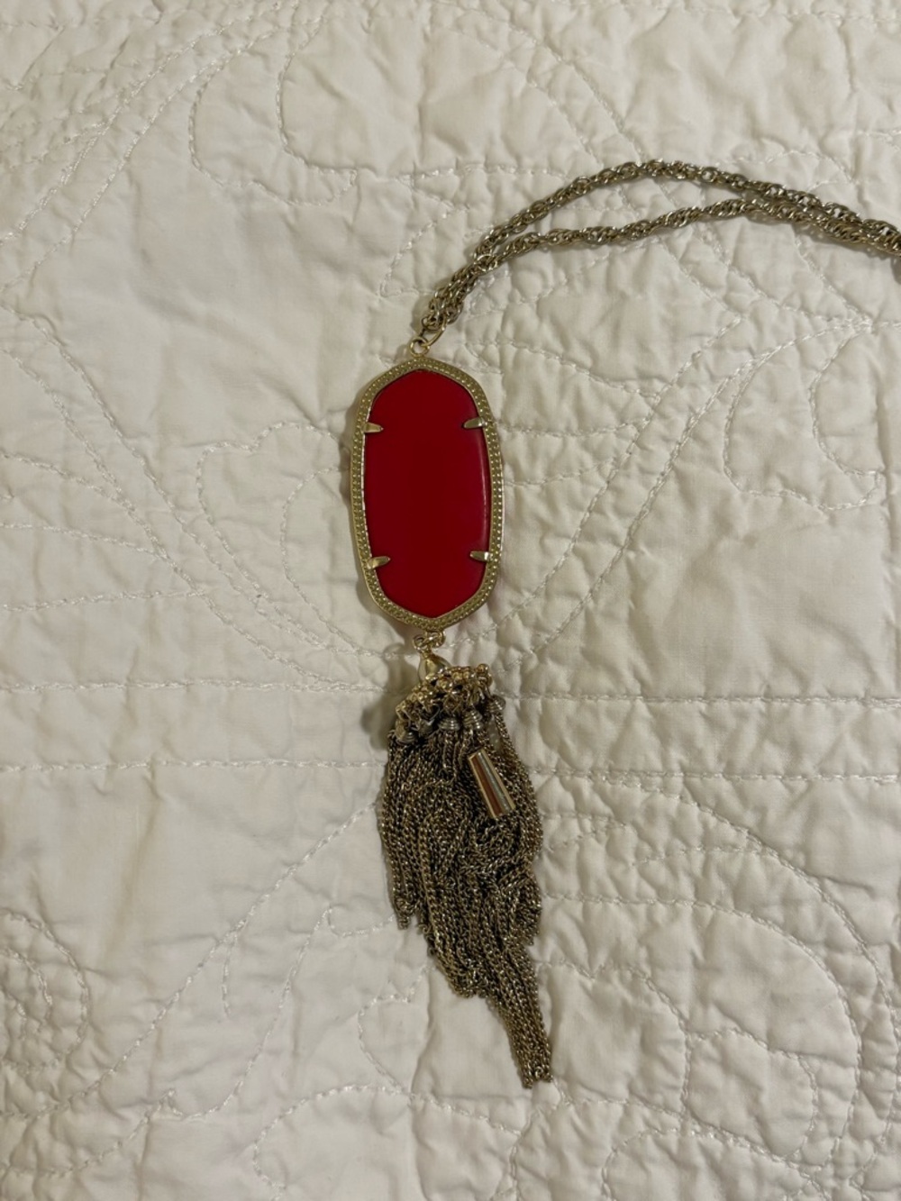 Kendra Scott Red Tassel Necklace